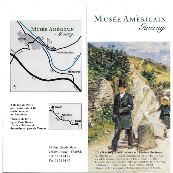 Claude Monet Musee Americain Giverny France Travel Brochure Guide Map - Picture 4 of 4